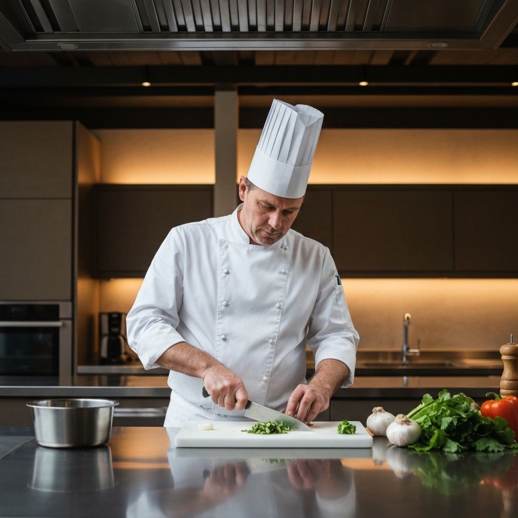 Chef preparing dish